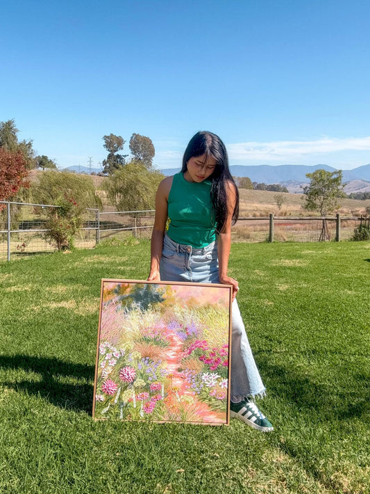 "Day Dreaming in the Garden" Original Painting