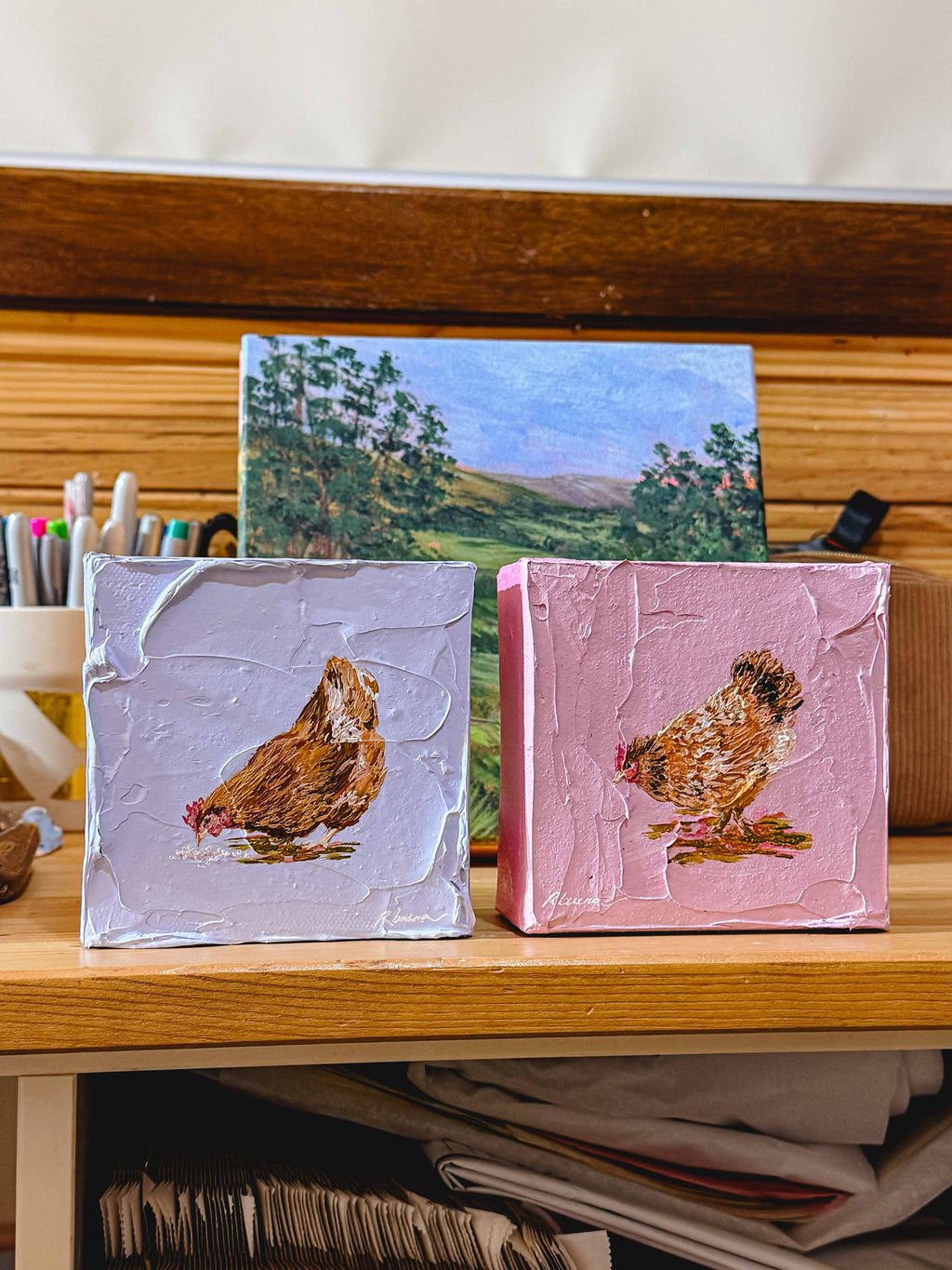 "Tiny Chook 01" Mini Original Painting